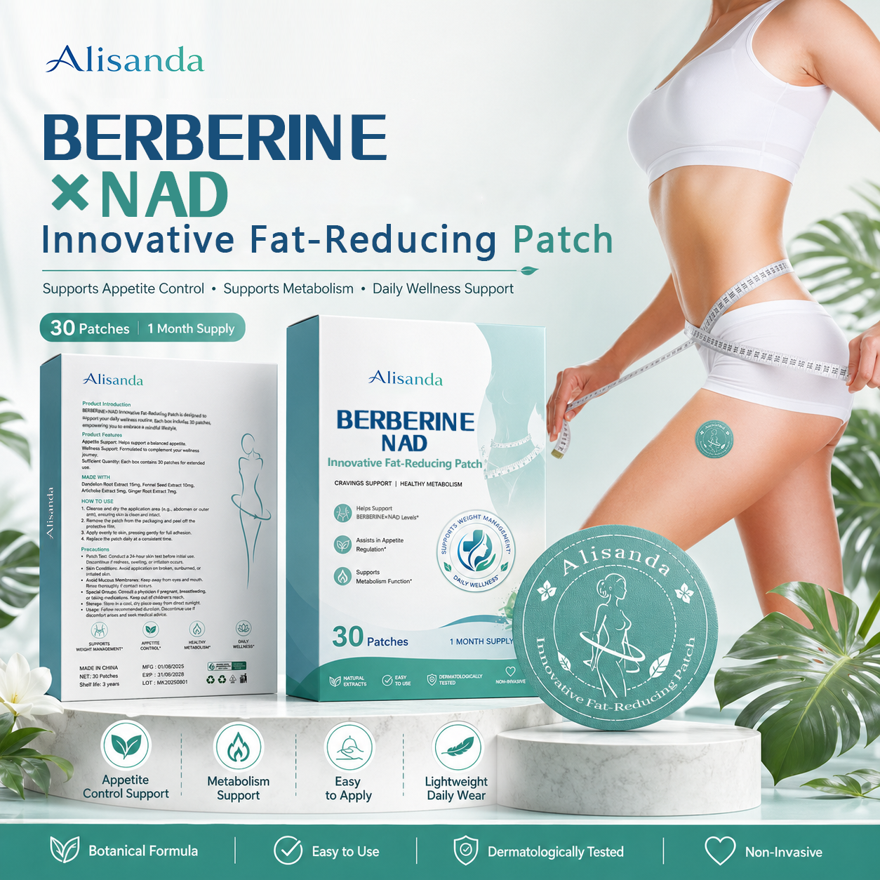 Alisanda™ BERBERINE ✕ NAD  Daily Weight Loss & Fat Reduction Patch